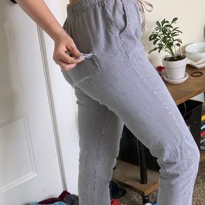 Blue and white striped beach pants!